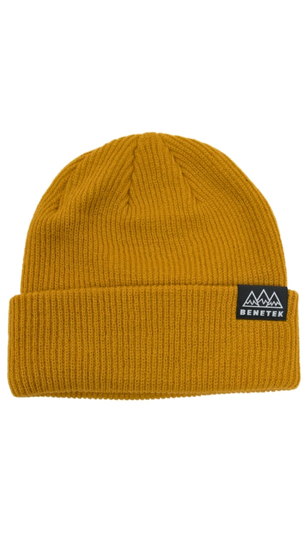 RIB KNIT BEANIE: BROWN