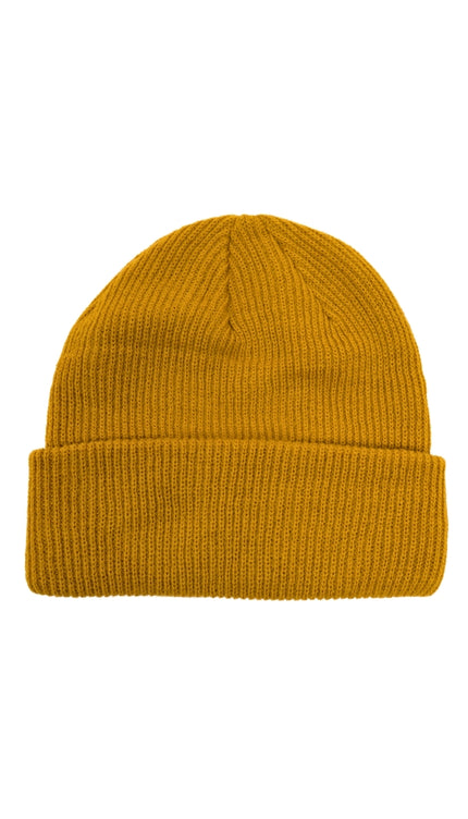 RIB KNIT BEANIE: BROWN