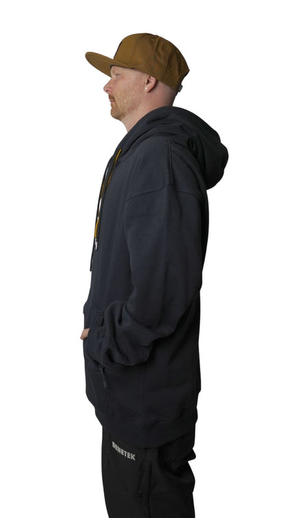 RIDING COTTON HOODIE: BLACK