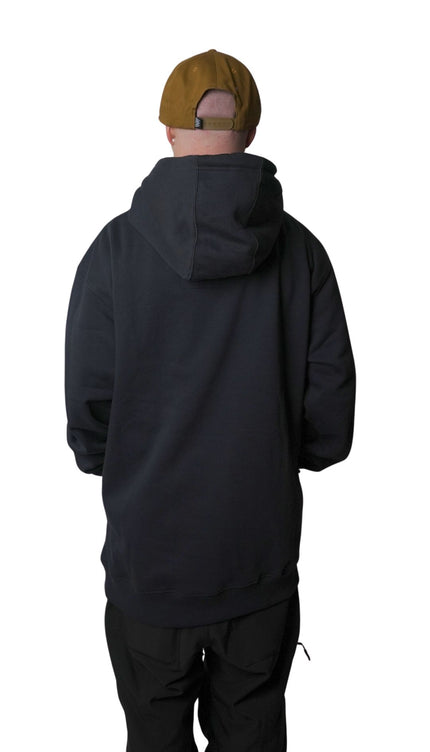 RIDING COTTON HOODIE: BLACK