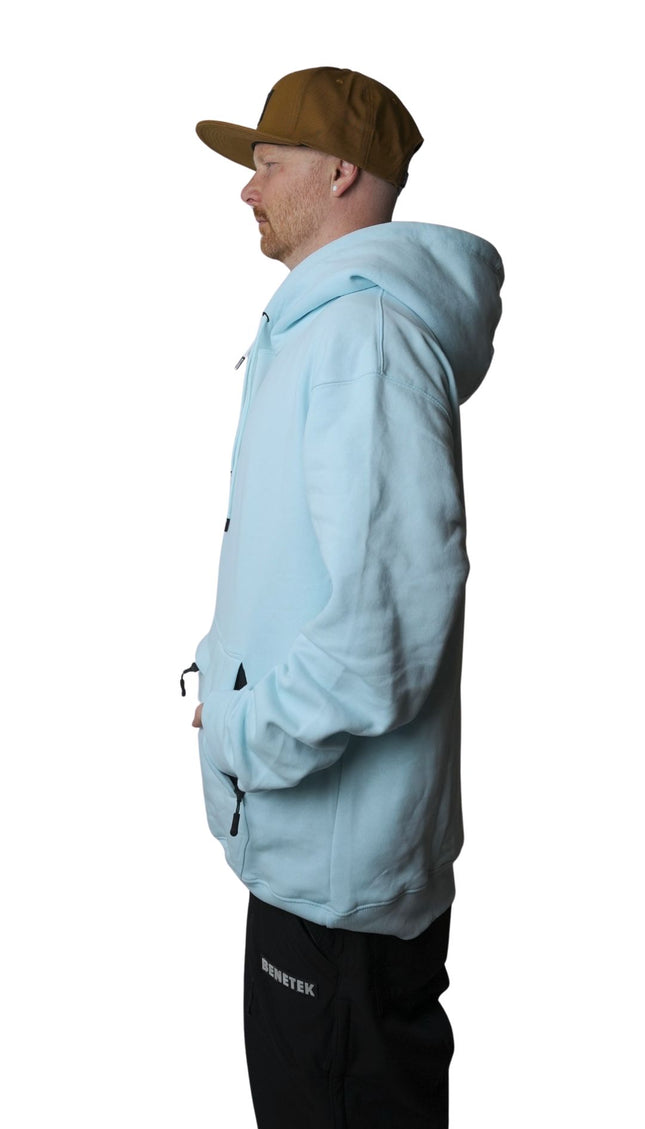 RIDING COTTON HOODIE: BABY BLUE