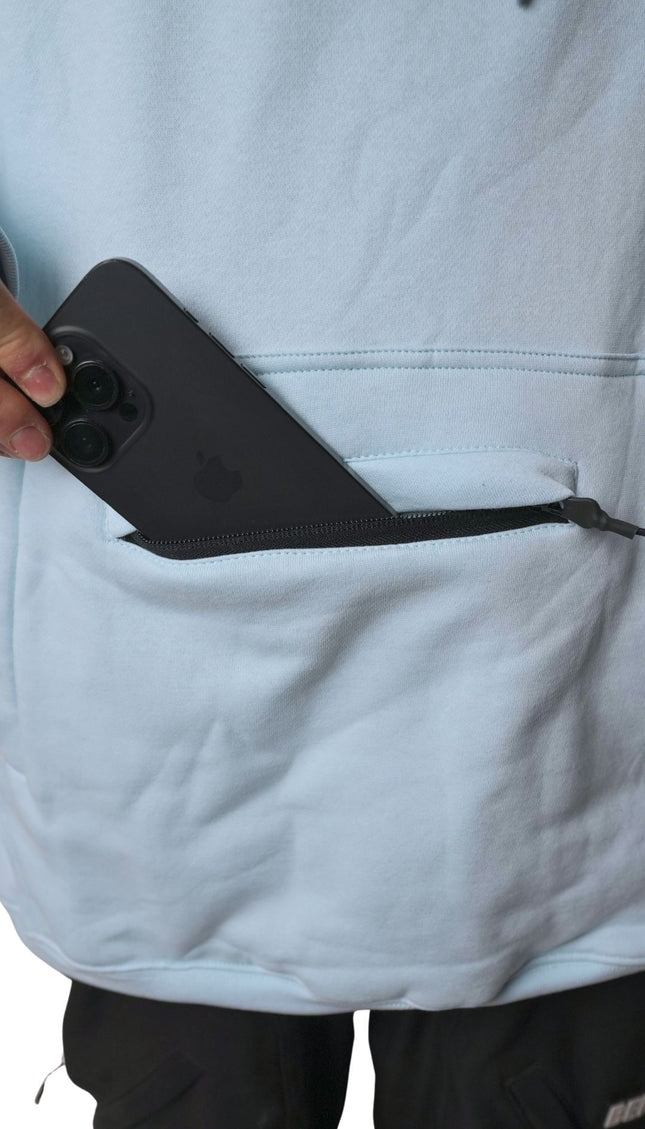 RIDING COTTON HOODIE: BABY BLUE