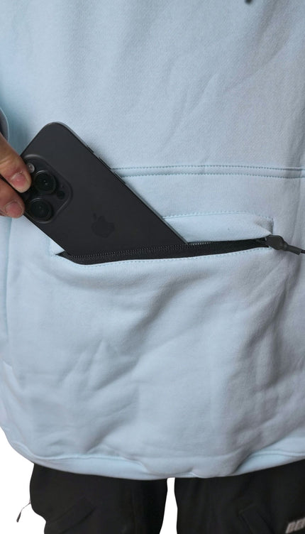 RIDING COTTON HOODIE: BABY BLUE