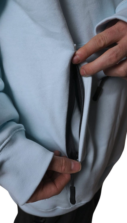 RIDING COTTON HOODIE: BABY BLUE