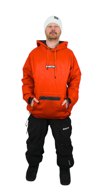 VIBE WATERPROOF TECH HOODIE: STOP SIGN RED