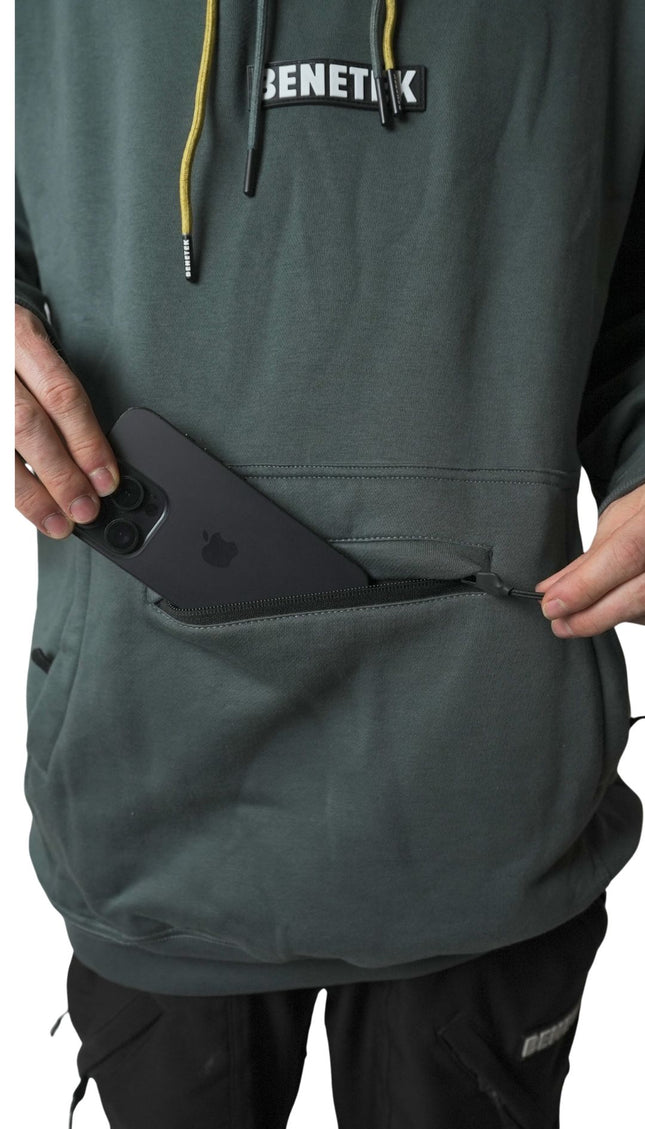 RIDING COTTON HOODIE: TIMBER SLATE