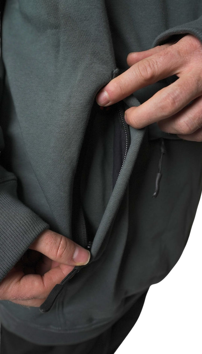 RIDING COTTON HOODIE: TIMBER SLATE