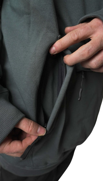 RIDING COTTON HOODIE: TIMBER SLATE