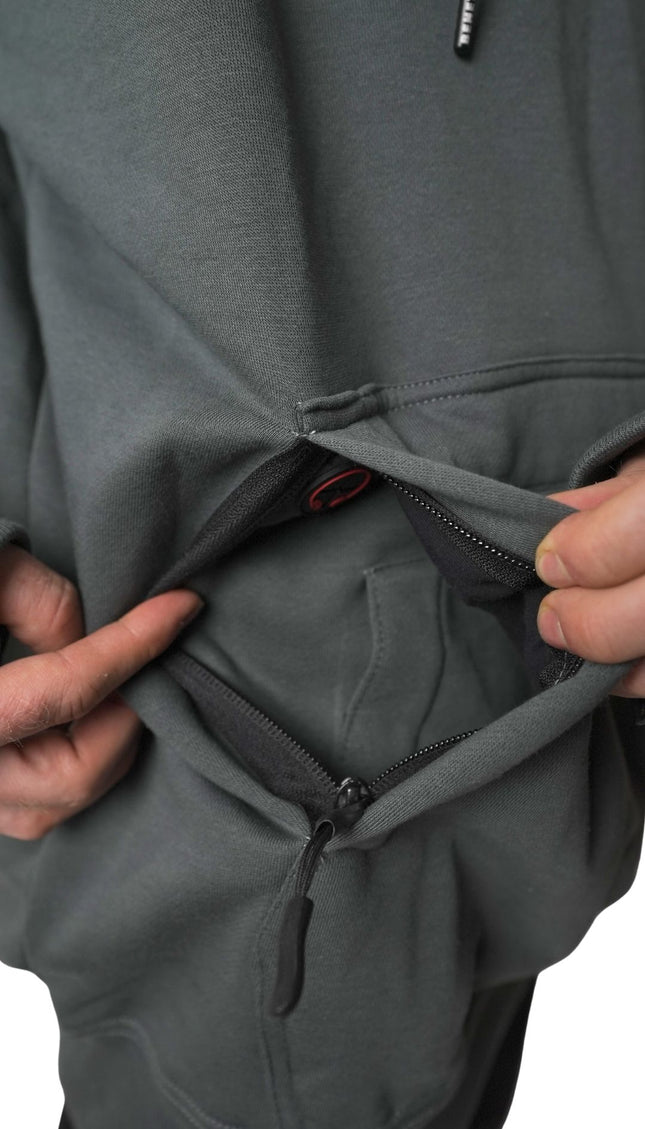 RIDING COTTON HOODIE: TIMBER SLATE