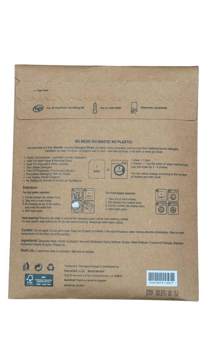 Benetek Laundry Detergent Sheets
