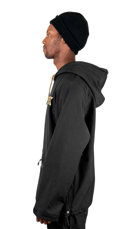 VIBE WATERPROOF TECH HOODIE: BLACK & GOLD