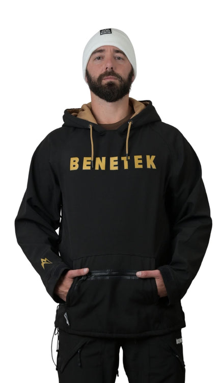 VIBE WATERPROOF TECH HOODIE: BLACK & GOLD