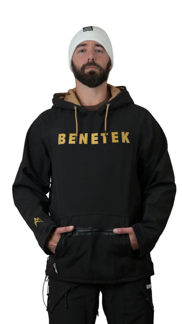 VIBE WATERPROOF TECH HOODIE: BLACK & GOLD