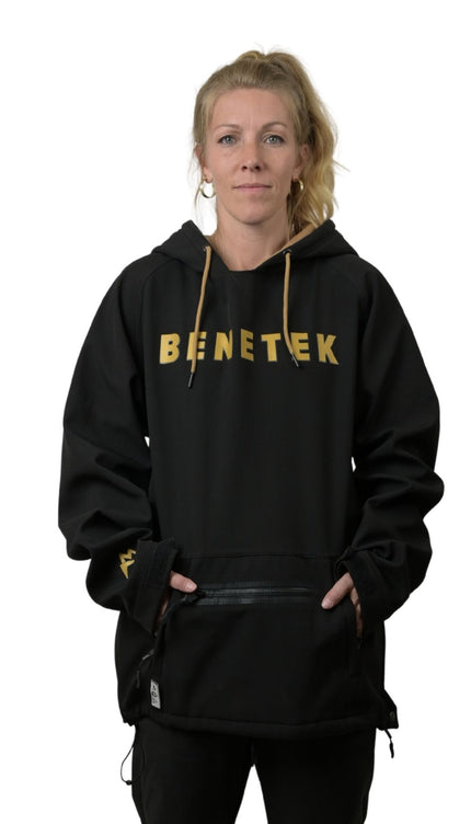 VIBE WATERPROOF TECH HOODIE: BLACK & GOLD