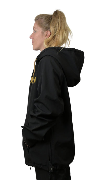 VIBE WATERPROOF TECH HOODIE: BLACK & GOLD