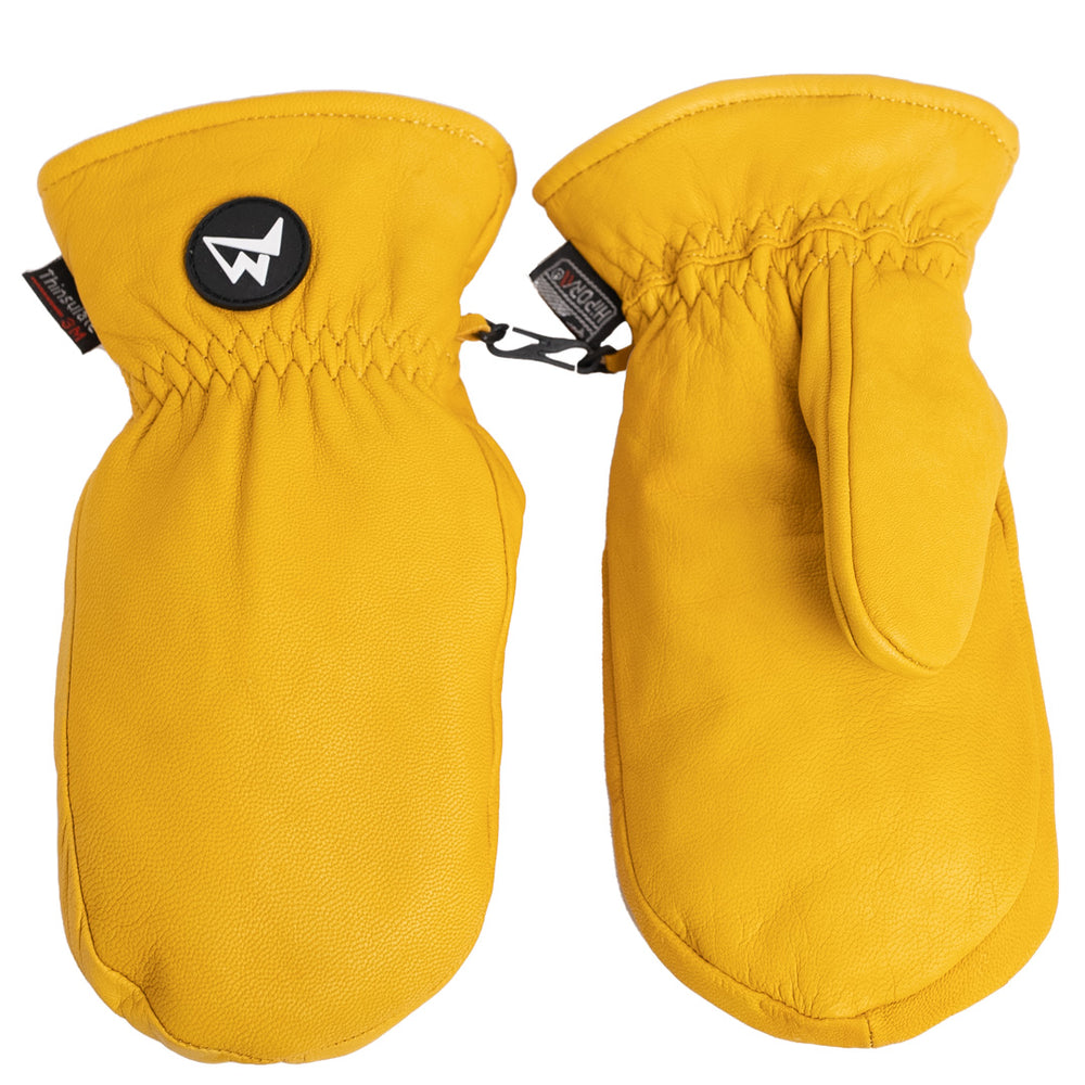Yellow Leather Mittens