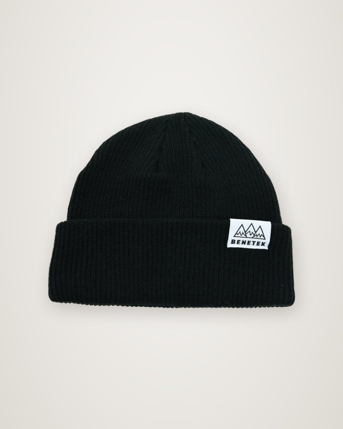 RIB KNIT BEANIE: BLACK