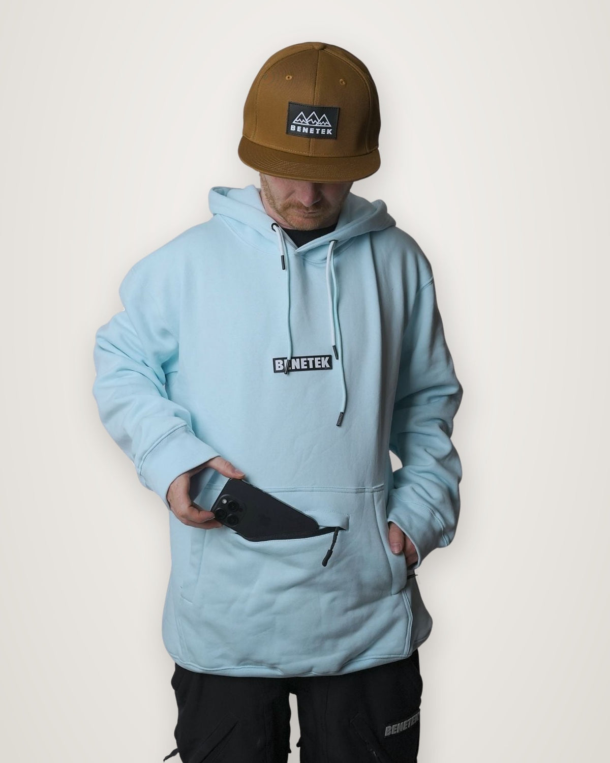 RIDING COTTON HOODIE: BABY BLUE