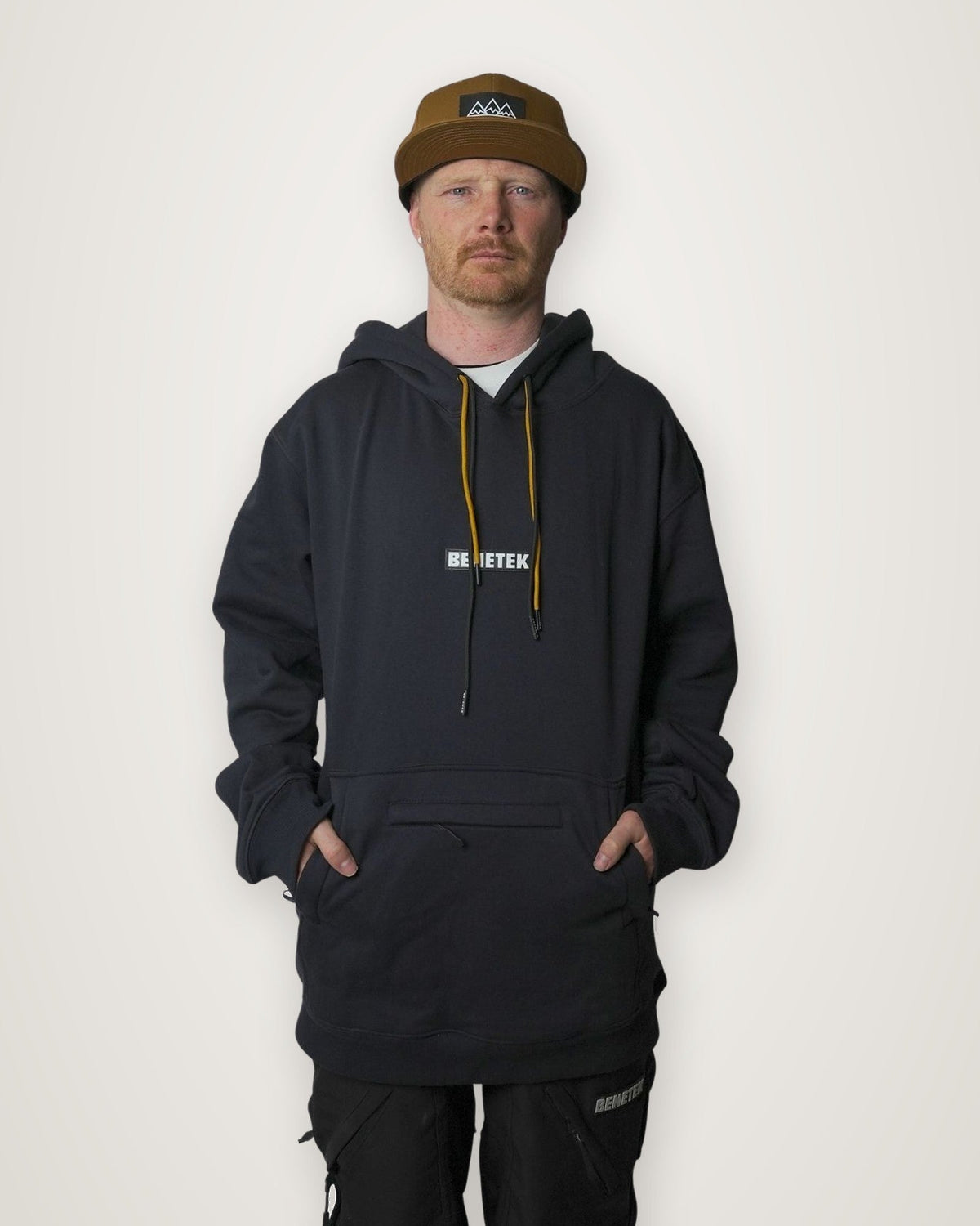RIDING COTTON HOODIE: BLACK